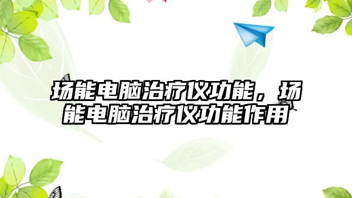 場能電腦治療儀功能，場能電腦治療儀功能作用