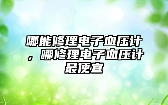 哪能修理電子血壓計，哪修理電子血壓計最便宜
